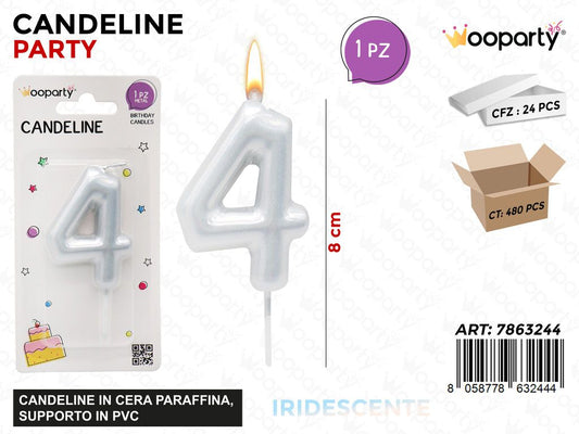 CANDELINE N.4 IRIDESCENTE 8CM