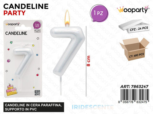 CANDELINE N.7 IRIDESCENTE 8CM