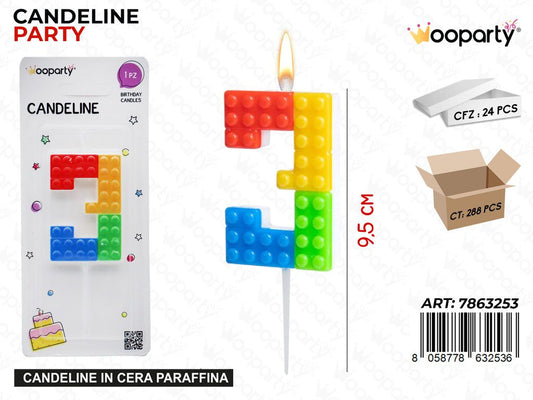 CANDELINE MATTONCINI N.3 9.5CM