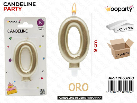 CANDELINA ORO METAL N.0 9CM
