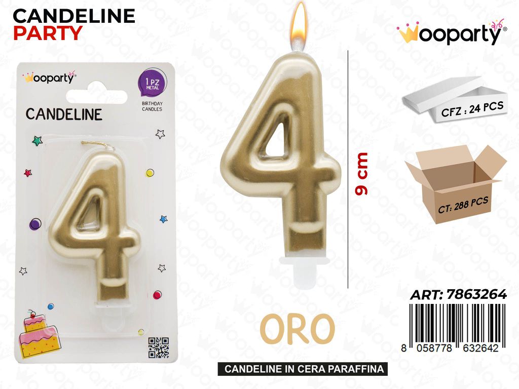 CANDELINA ORO METAL N.4 9CM