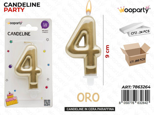 CANDELINA ORO METAL N.4 9CM