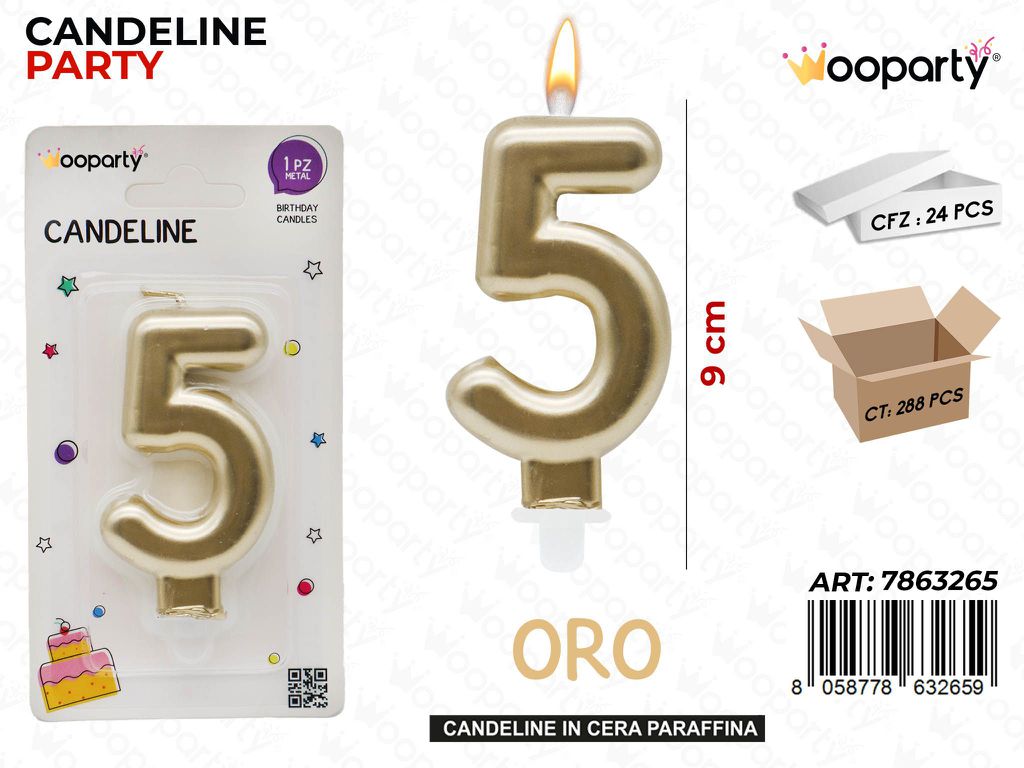 CANDELINA ORO METAL N.5 9CM