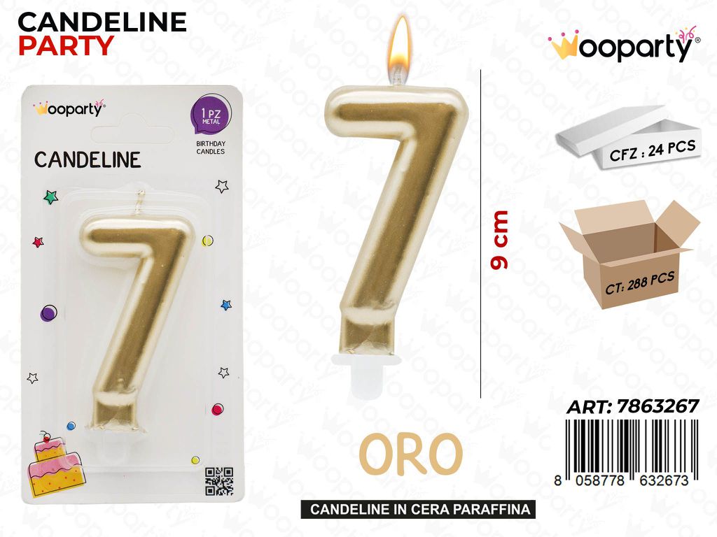 CANDELINA ORO METAL N.7 9CM