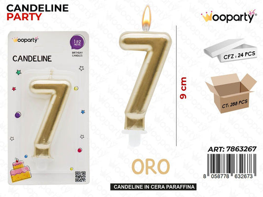CANDELINA ORO METAL N.7 9CM