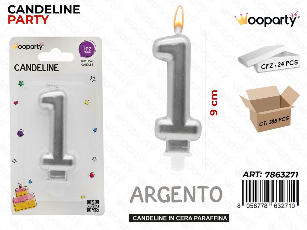 CANDELINA ARG. METAL N.1 9CM