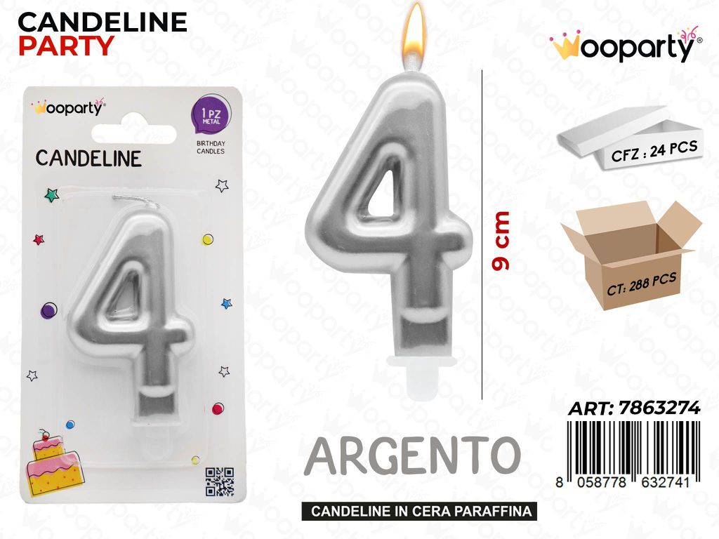 CANDELINA ARG. METAL N.4 9CM
