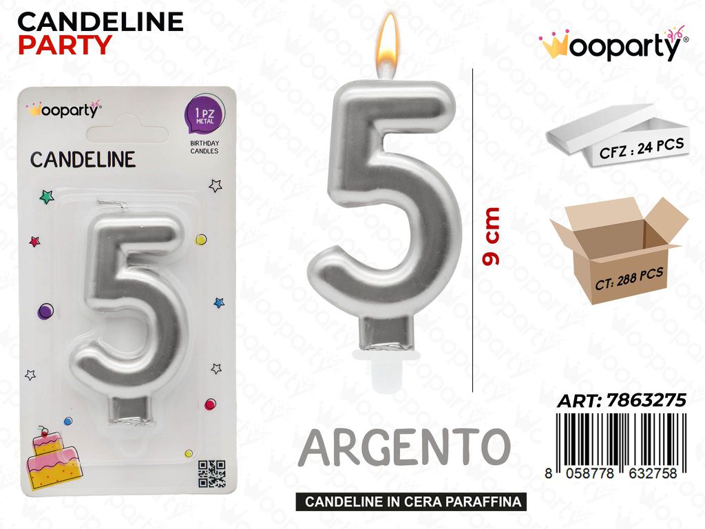 CANDELINA ARG. METAL N.5 9CM