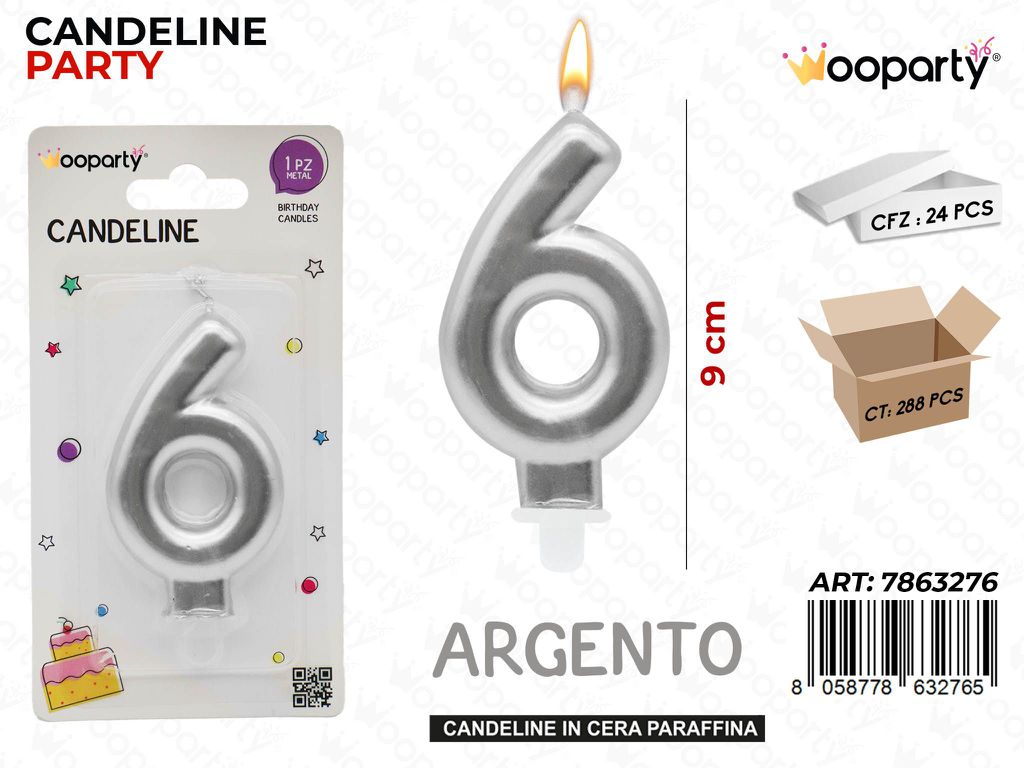 CANDELINA ARG. METAL N.6 9CM