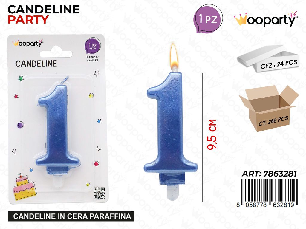 CANDELINE N.1 BLU 9.5CM