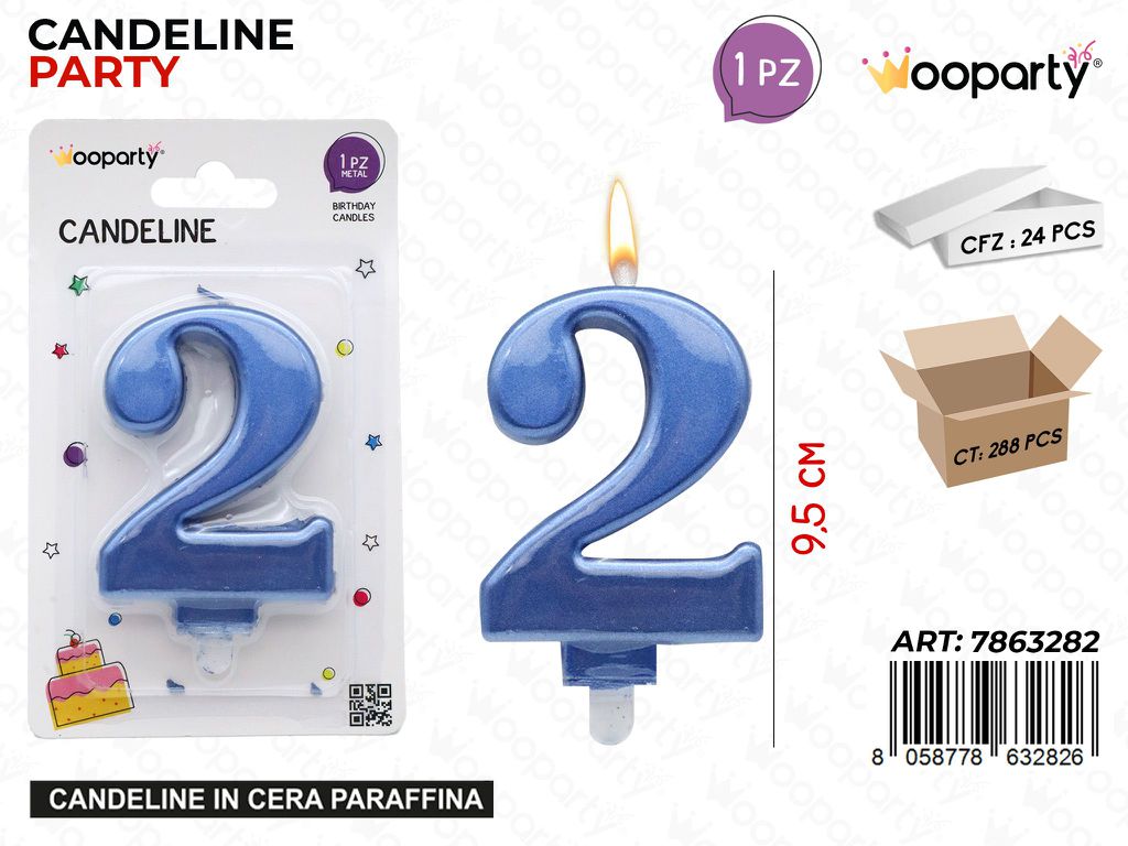 CANDELINE N.2 BLU 9.5CM