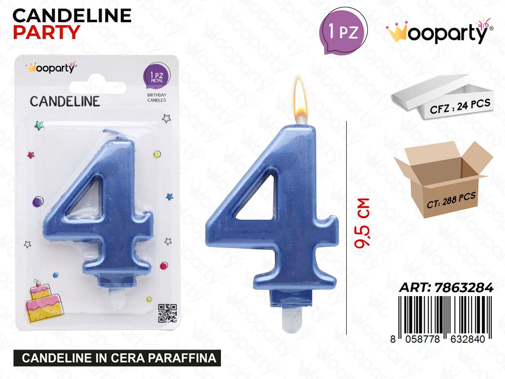 CANDELINE N.4 BLU 9.5CM