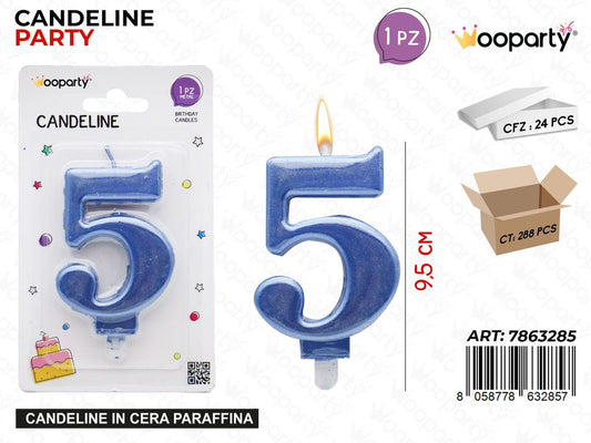 CANDELINE N.5 BLU 9.5CM