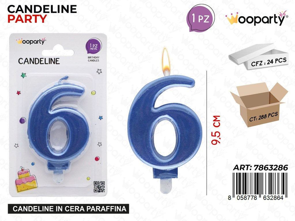 CANDELINE N.6 BLU 9.5CM