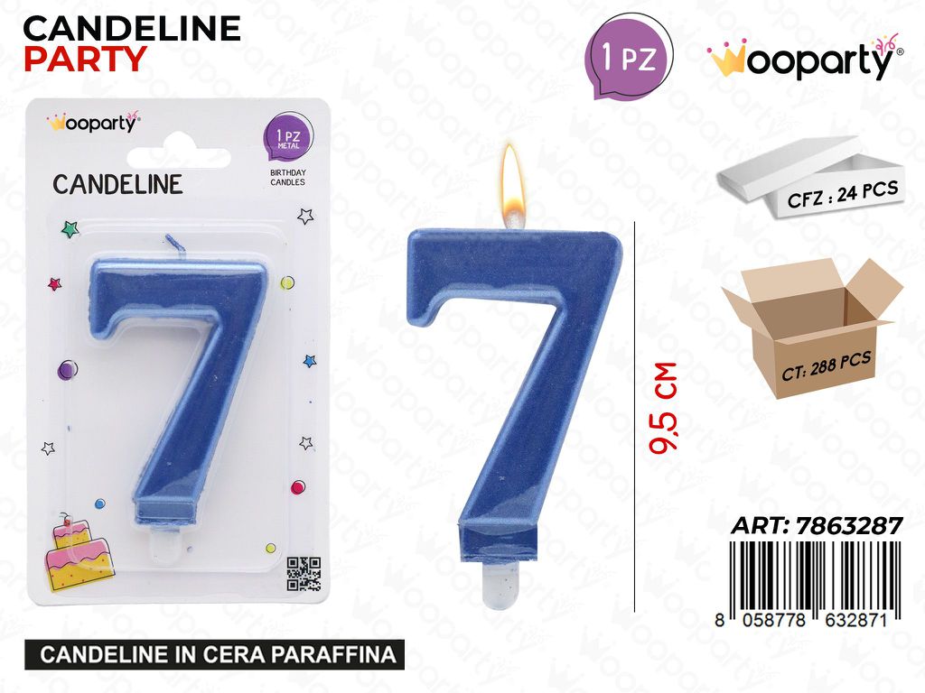 CANDELINE N.7 BLU 9.5CM
