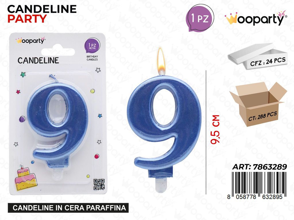 CANDELINE N.9 BLU 9.5CM