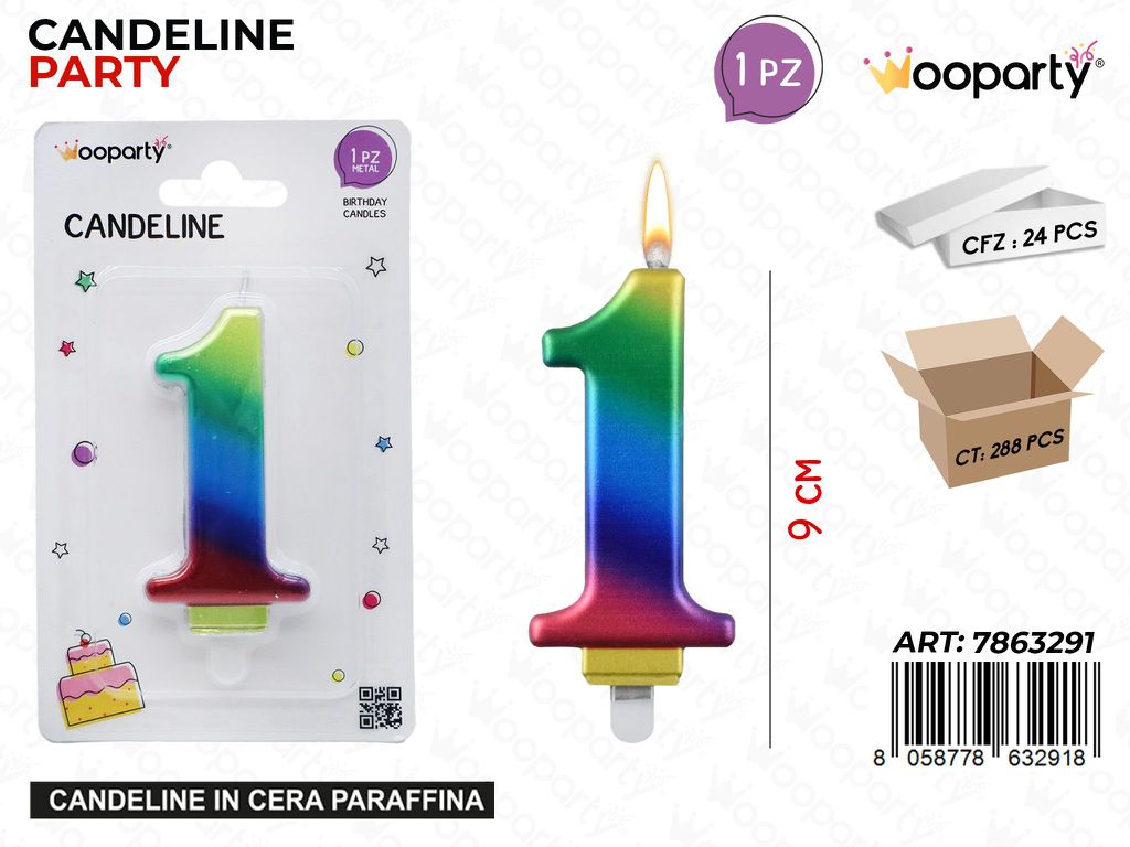 CANDELINE MULTICOLOR N.1 9CM