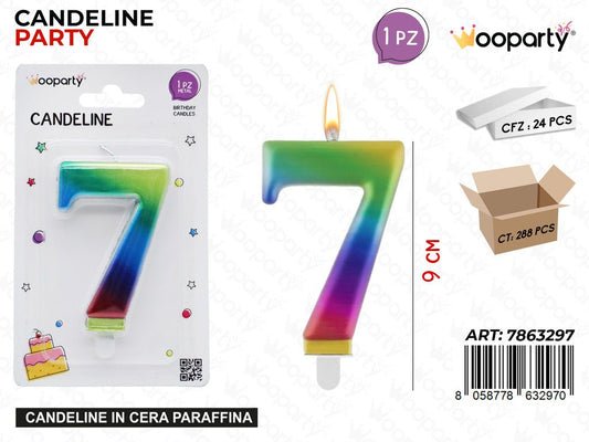 CANDELINE MULTICOLOR N.7 9CM