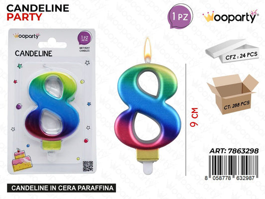 CANDELINE MULTICOLOR N.8 9CM