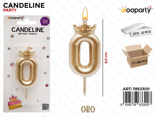 CANDELINA ORO N.0 8.5CM /PZ DA 12**