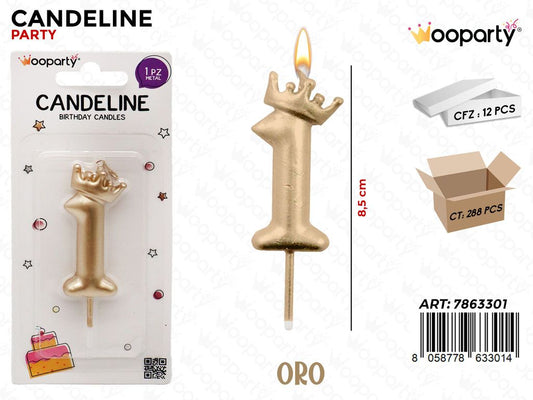 CANDELINA ORO N.1 8.5CM /PZ DA 12**