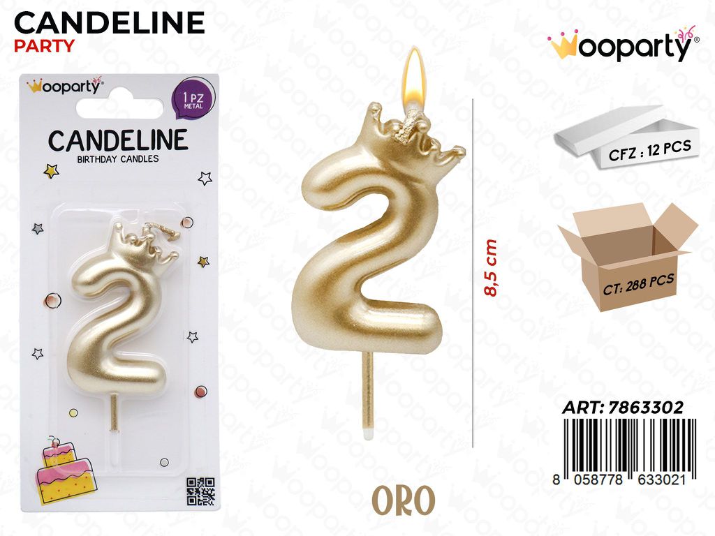 CANDELINA ORO N.2 8.5CM /PZ DA 12**