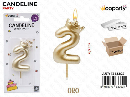 CANDELINA ORO N.2 8.5CM /PZ DA 12**