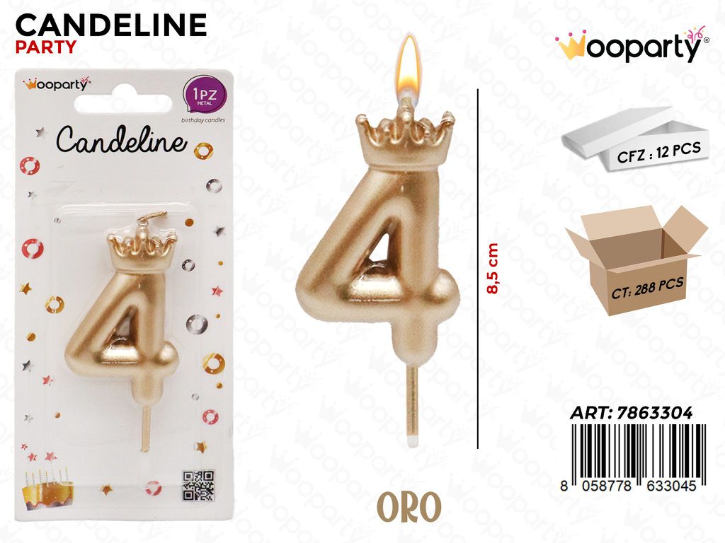 CANDELINA ORO N.4 8.5CM /PZ DA 12**