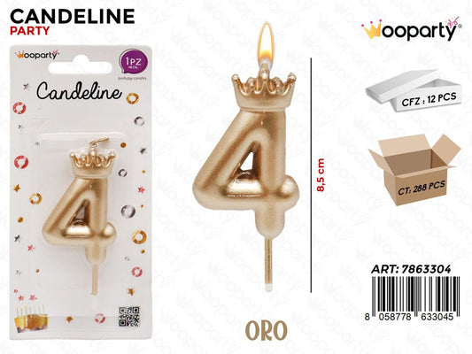 CANDELINA ORO N.4 8.5CM /PZ DA 12**