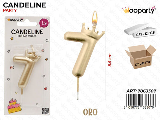 CANDELINA ORO N.7 8.5CM /PZ DA 12**