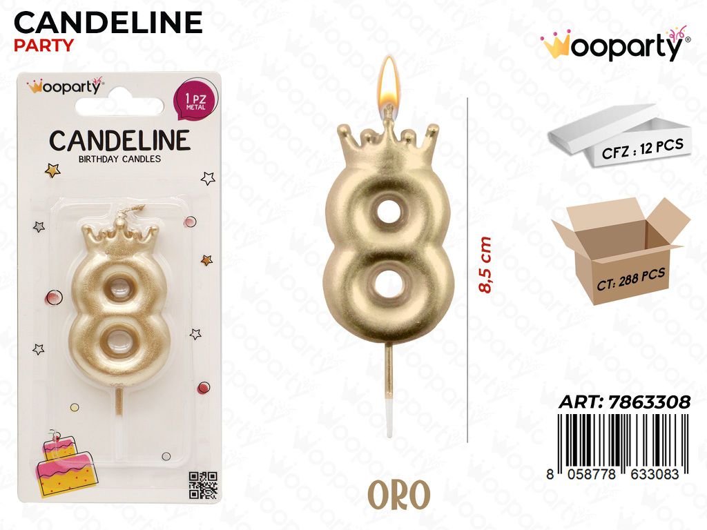 CANDELINA ORO N.8 8.5CM /PZ DA 12**