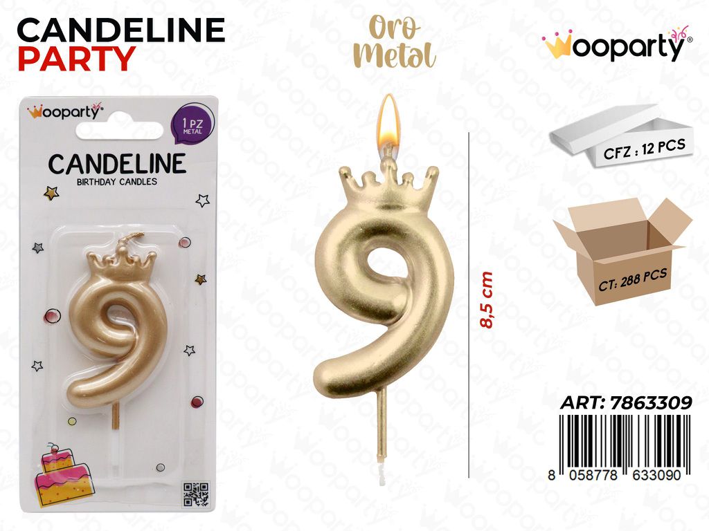 CANDELINA ORO N.9 8.5CM /PZ DA 12**
