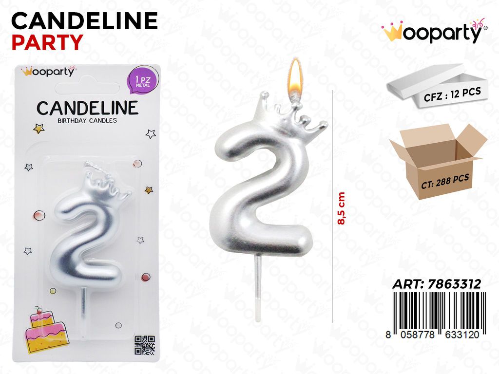 CANDELINA ARG. N.2 8.5CM /PZ DA 12**