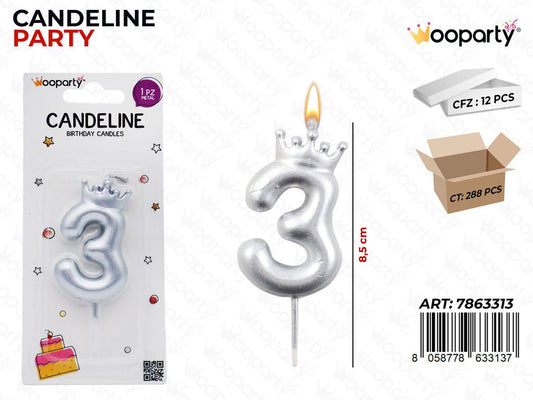 CANDELINA ARG. N.3 8.5CM /PZ DA 12**