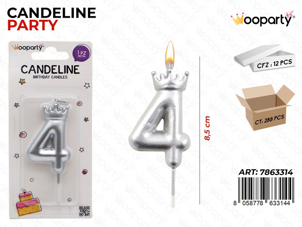 CANDELINA ARG. N.4 8.5CM /PZ DA 12**