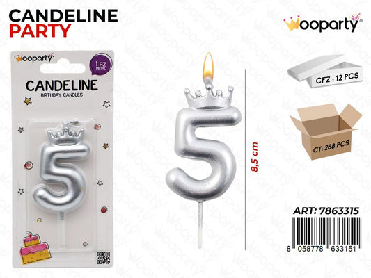 CANDELINA ARG. N.5 8.5CM /PZ DA 12**