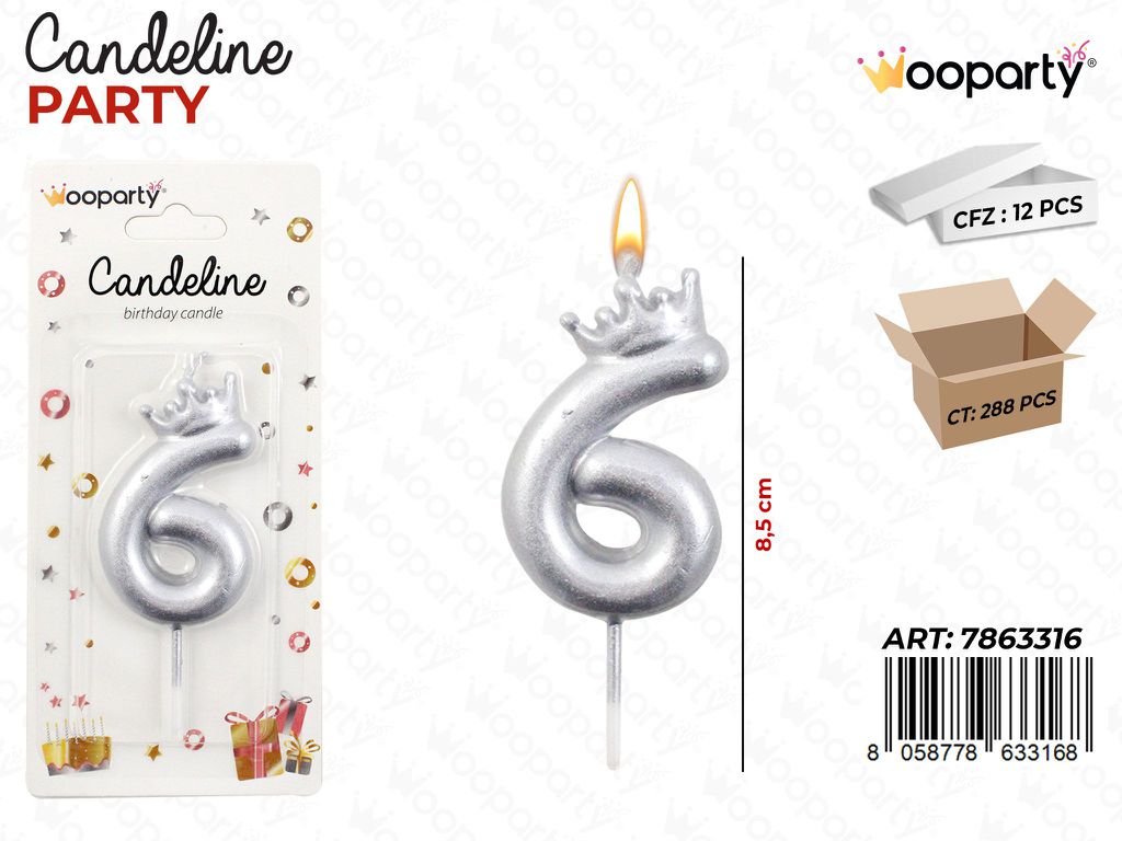 CANDELINA ARG. N.6 8.5CM /PZ DA 12**