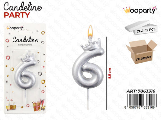 CANDELINA ARG. N.6 8.5CM /PZ DA 12**