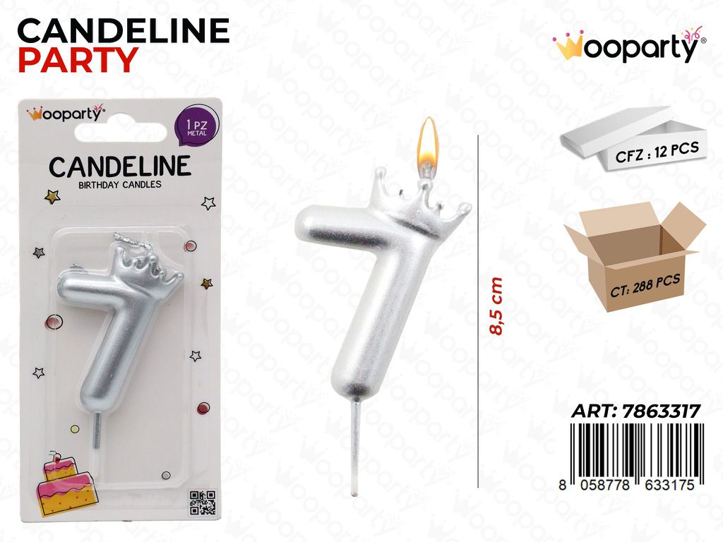 CANDELINA ARG. N.7 8.5CM /PZ DA 12**