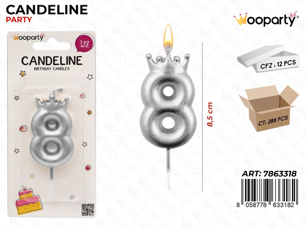 CANDELINA ARG. N.8 8.5CM /PZ DA 12**