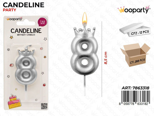 CANDELINA ARG. N.8 8.5CM /PZ DA 12**
