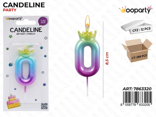 CANDELINA MULTICOL. N.0 8.5CM /PZ DA 12**