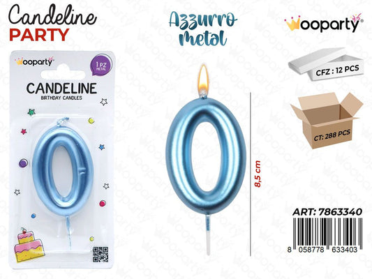 CANDELINE AZZURRO METAL N.0 8CM/ PZ DA 12**