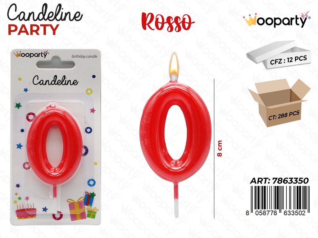 CANDELINE ROSSO N.0 8CM/PZ DA 12**