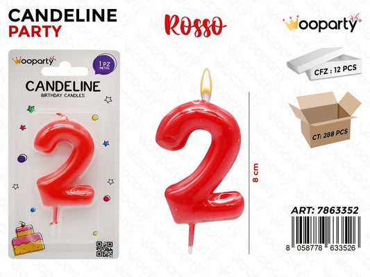 CANDELINE ROSSO N.2 8CM/PZ DA 12**