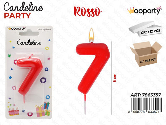 CANDELINE ROSSO N.7 8CM/PZ DA 12**