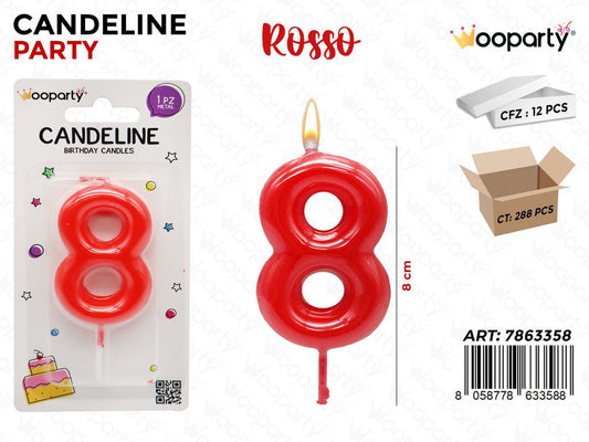 CANDELINE ROSSO N.8 8CM/PZ DA 12**
