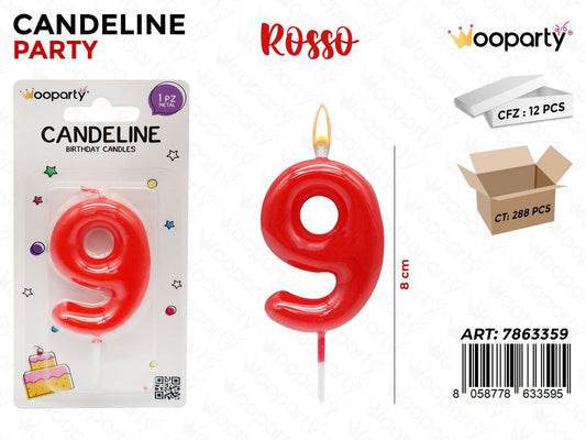 CANDELINE ROSSO N.9 8CM/PZ DA 12**