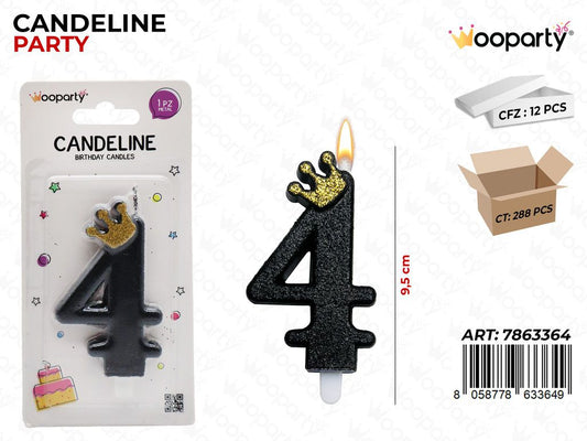 CANDELINE GLITTER N.4 9.5CM /PZ DA 12**