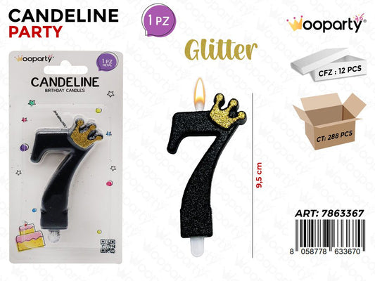 CANDELINE GLITTER N.7 9.5CM /PZ DA 12**